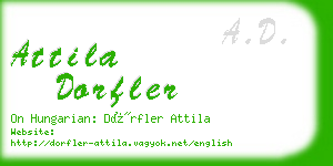 attila dorfler business card